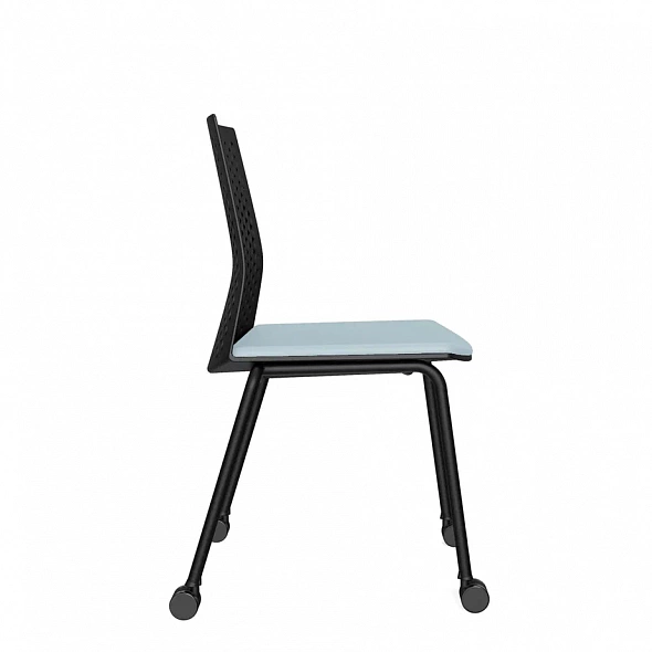 Кресло для посетителей LAMI-A черно-голубое