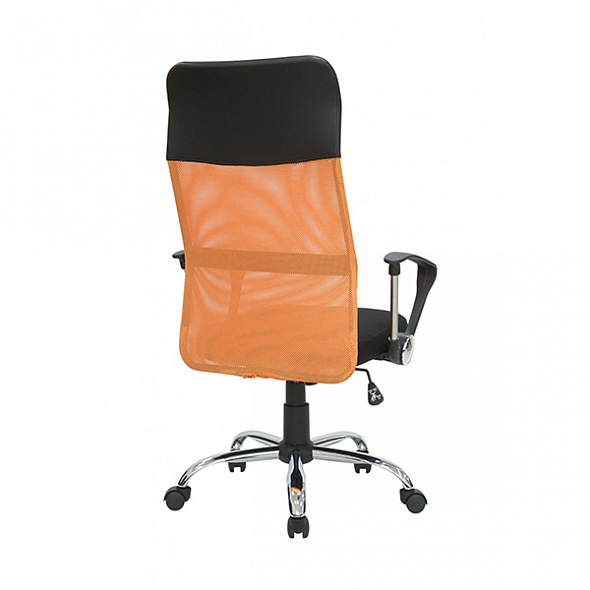 Кресло RCH Smart (8074) (подголовник - экокожа) Чёрная ткань/Оранжевая сетка