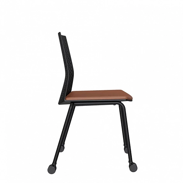Кресло для посетителей LAMI-A черно-коричневое