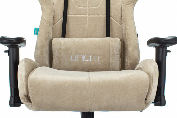 Кресло Бюрократ Zombie VIKING KNIGHT Fabric песочный Light-21 с подголов. крестовина металл