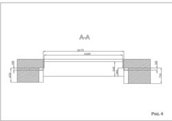 Монтажный план стены с окном сечение АА.