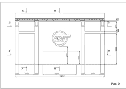 Общий план стены с логотипом + план монтажа декоративных конструкций.