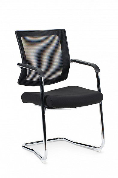Кресло офисное Вельд CF (хром / черная сетка / черная ткань)