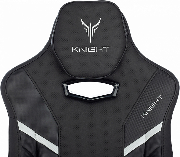 Кресло игровое Бюрократ Knight Thunder 5X черный эко.кожа крестов. металл