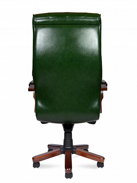Кресло офисное  Боттичелли (дерево / зеленая глянцевая кожа /мультиблок)