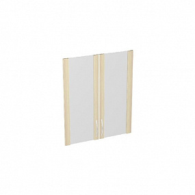 Двери стеклянные в деревянной рамке (2 шт.) 792x18x764 - БВ-91.4