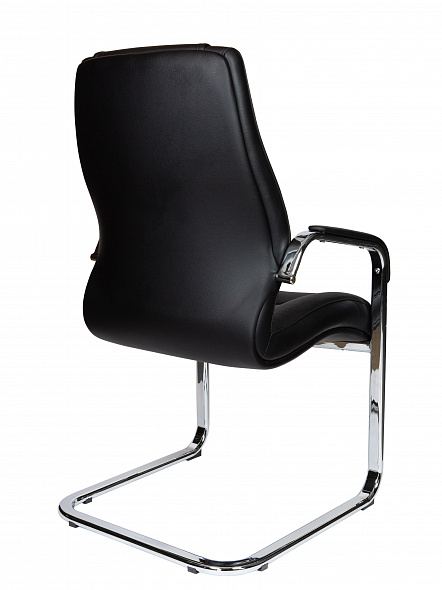 Кресло офисное Davos CF Black (алюминиевая  база / черная экокожа)