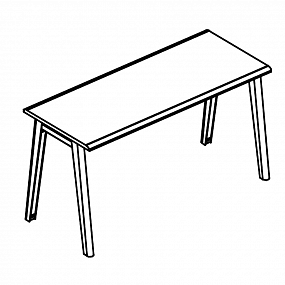 Стол письменный на металлокаркасе МТ (2 скоса) - МР Б1М 005.01 ВЛ