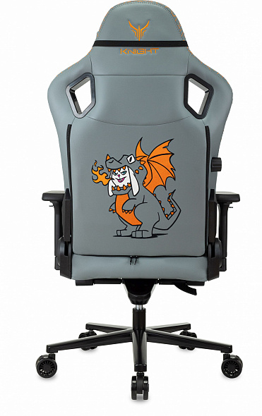 Кресло игровое Knight Craft Dragon серый эко.кожа крестов. металл