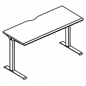 Стол письменный на металлокаркасе МL (1 скос) - МР А2 005.02 ВЛ