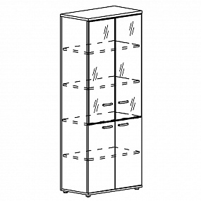 Шкаф для документов со стеклянными дверьми в алюминиевой рамке (задняя стенка ДСП) - А4 9390 ВС/НД