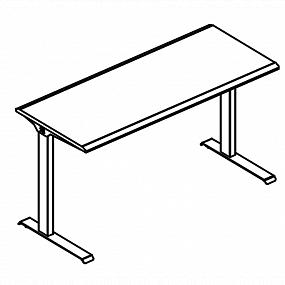 Стол письменный на металлокаркасе МL (2 скоса) - МР А2 001.01 МП