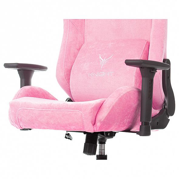 Кресло Бюрократ Knight N1 Fabric розовый Velvet 36 с подголов. крестовина металл