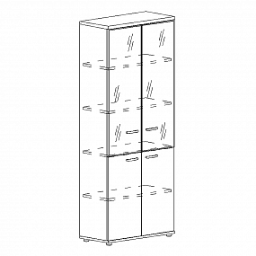 Шкаф для документов со стеклянными дверьми в алюминиевой рамке - А4 9380 ДШ/НД