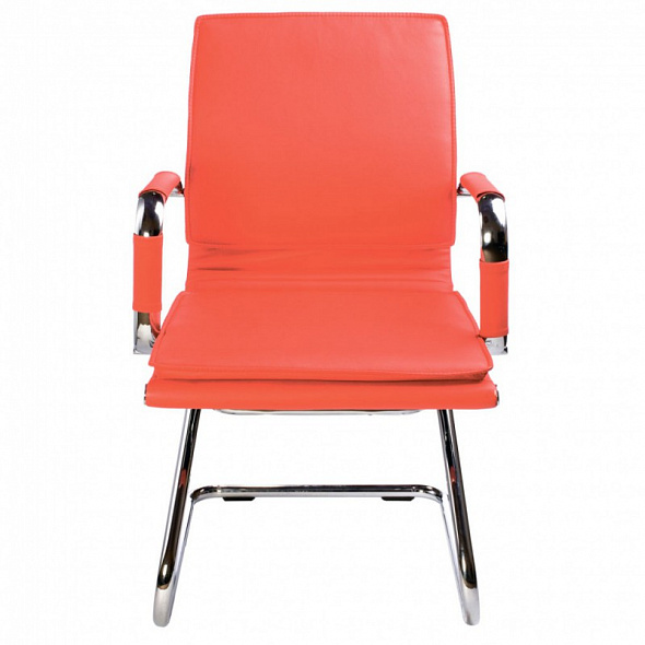Кресло Бюрократ Ch-993-Low-V красный экокожа низк.спин. полозья металл хром