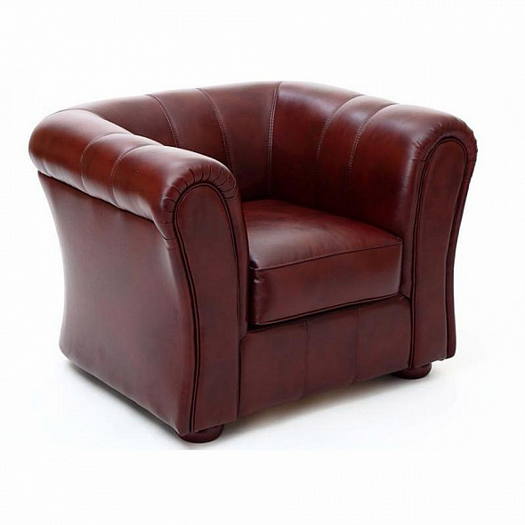 Диван-кресло Бруклин натуральная кожа коричневый