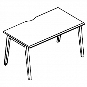 Стол письменный на металлокаркасе МТ (1 скос) - МР Б1М 026.02 МП