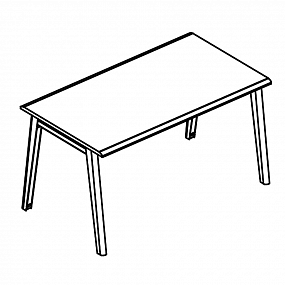 Стол письменный на металлокаркасе МТ (2 скоса) - МР Б1М 021.01 ВЛ