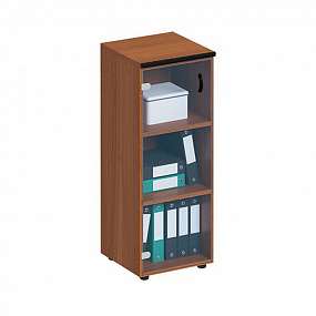 Шкаф для документов средний узкий со стеклянной прозрачной дверью - ДР 967 ОФ