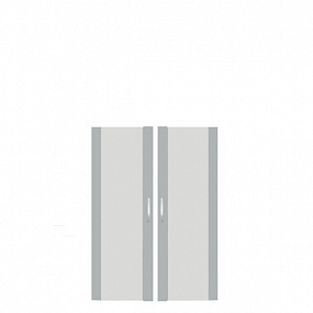 Двери средние стекло в рамке ЛДСП - Э-52.0 платина