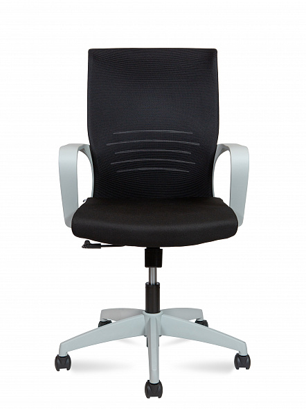 Кресло офисное  Betta black  (серый пластик / черная сетка / черная ткань)