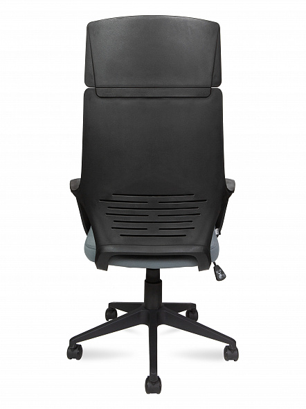 Кресло офисное  IQ (черный пластик / темно-серая ткань)