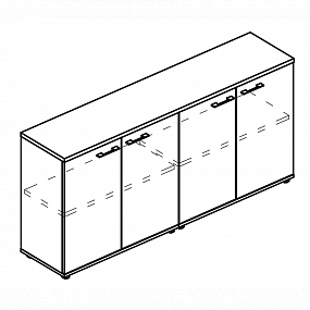 Шкаф низкий комбинированный закрытый (топ ДСП) - МР 9455 МП/МП/МП