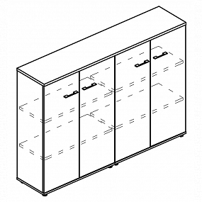 Шкаф средний комбинированный закрытый (топ ДСП) - МР 9492 МП/МП/МП