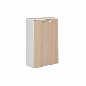 Шкаф 140  с деревянными дверями - FLW322 (бел)