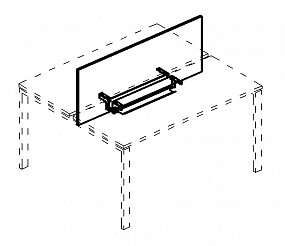 Экран настольный фронтальный для стола 180 с двумя кабель-каналами - А4 Б 849 БП