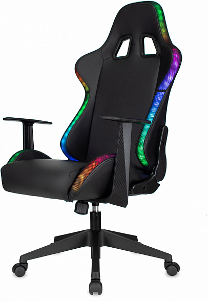 Кресло игровое Бюрократ Zombie GAME RGB черный эко.кожа/ткань крестов. Пластик