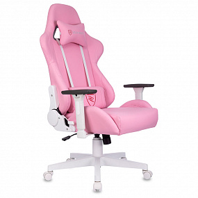Кресло игровое Бюрократ Zombie Neo розовый эко.кожа крестов. пластик пластик белый