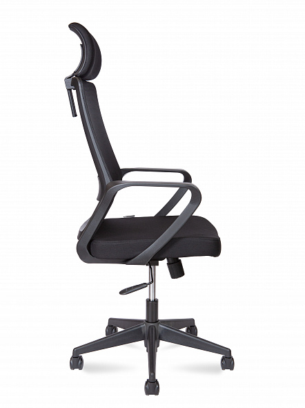 Кресло офисное  Pino black  (черный пластик / черная ткань / черная сетка)
