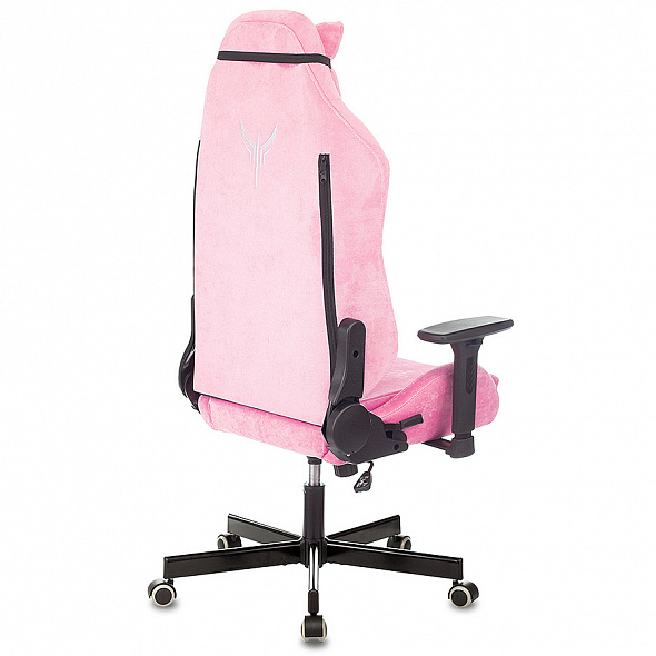 Кресло Бюрократ Knight N1 Fabric розовый Velvet 36 с подголов. крестовина металл