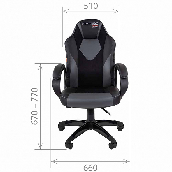 Кресло Chairman GAME 17 черный/серый