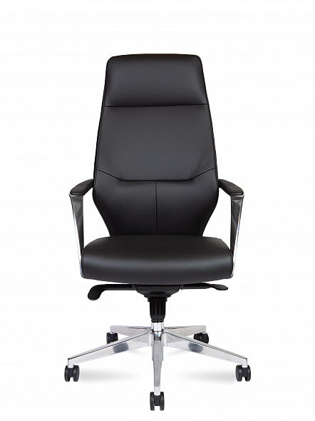 Кресло офисное Capital Black  (алюминиевая база / черная экокожа)