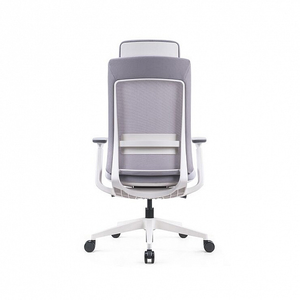 Кресло офисное Oslo  (серая сетка /серый пластик / база белая)