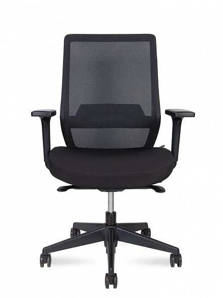 Кресло офисное  Mono  black LB ( черный пластик / черная ткань / черная сетка)