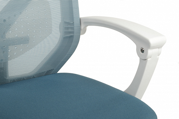 Кресло Oliver (W-203 AC) Синий/Белый пластик