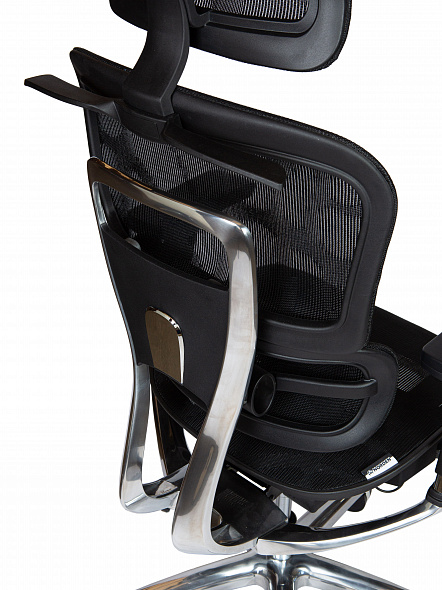 Кресло офисное Kron (aluminium black / черный пластик / черная сетка / алюминиевая база)