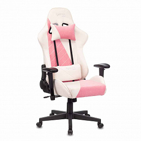 Кресло Бюрократ Zombie VIKING X Fabric белый/розовый с подголов. крестовина пластик