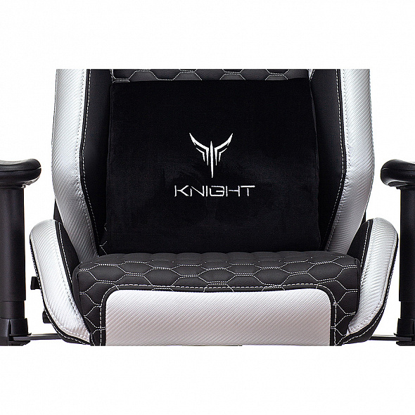 Кресло Бюрократ Knight Neon черный/серебряный экокожа с подголов. крестовина металл