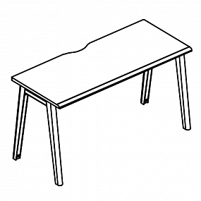 Стол письменный на металлокаркасе МТ (1 скос) - МР Б1М 004.02 МП