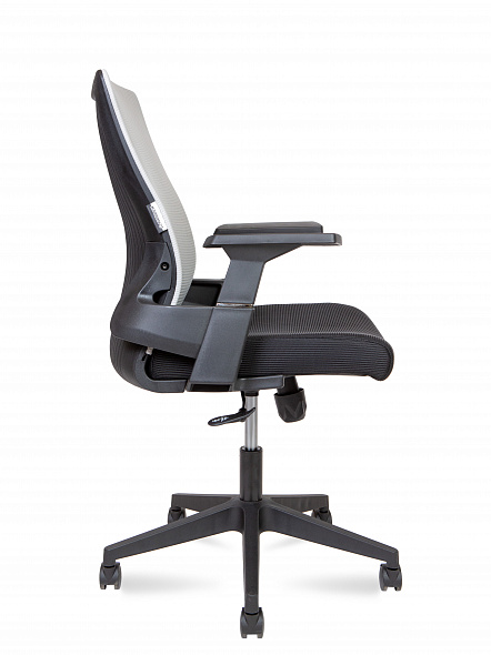 Кресло офисное  Terra LB  (черный пластик / серая сетка / черная ткань)