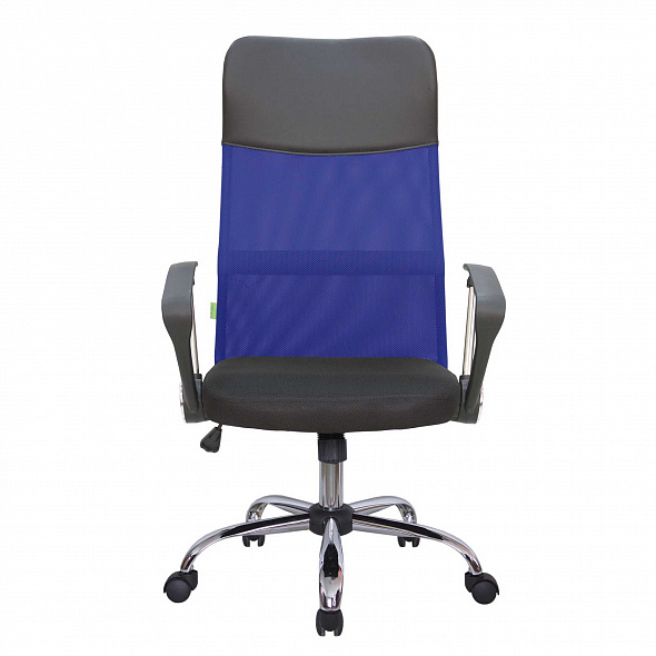 Кресло RCH Smart (8074) (подголовник - экокожа) Чёрная ткань/Синяя сетка