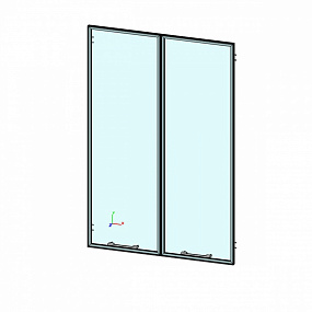 Двери средние стеклянные (прозрачные) в алюминевой рамке - JNO500