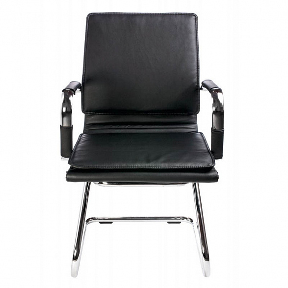 Кресло Бюрократ Ch-993-Low-V черный экокожа низк.спин. полозья металл хром
