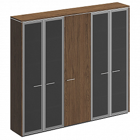 Шкаф комбинированный (с высоким стеклом + для одежды узкий + с высоким стеклом) - ВЛ 361-1 ДТ