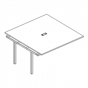 Секция стола для переговоров на металлокаркасе DUE - А4 Б2 136-1 МП