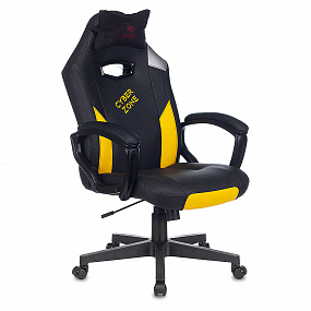 Кресло игровое Zombie HERO CYBERZONE черный/желтый экокожа